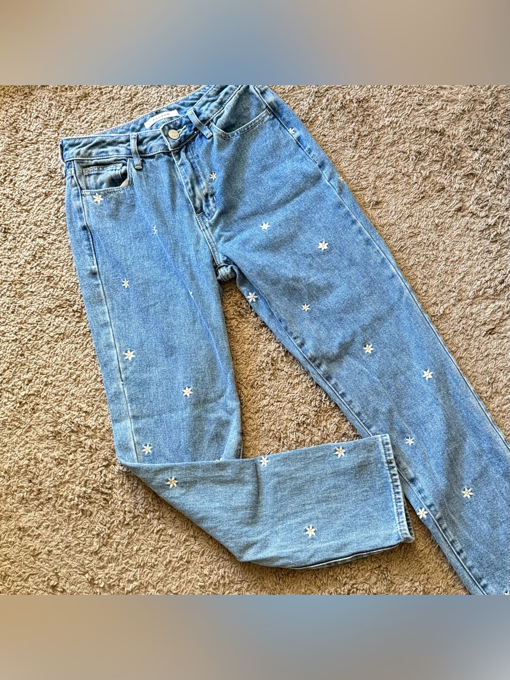 Pacsun Daisy Embroidered Jeans Womens Size 24 Waist 28 Inseam Bootcut